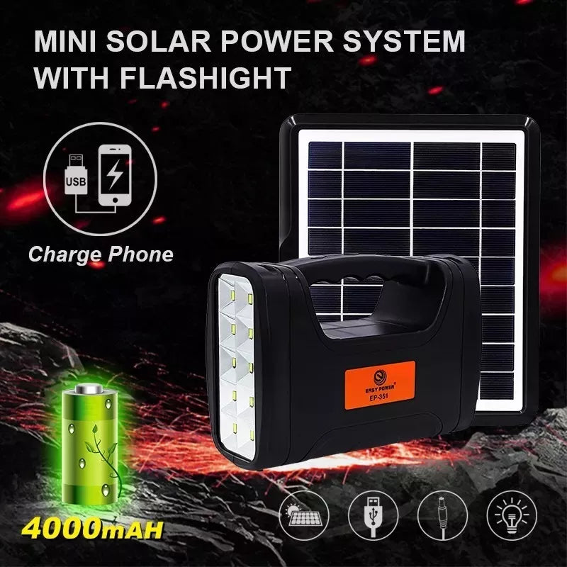 Kit Panel Solar Camping 3 Lampara Led Usb Charge