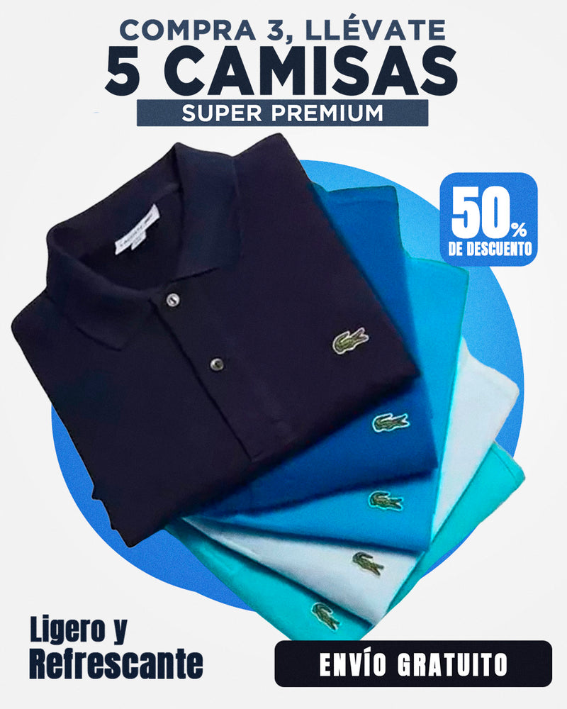 ¡Oferta Exclusiva! Compra 3 y Llévate 5 Camisetas Lacoste